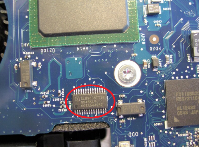 TPM chip on mainboard 